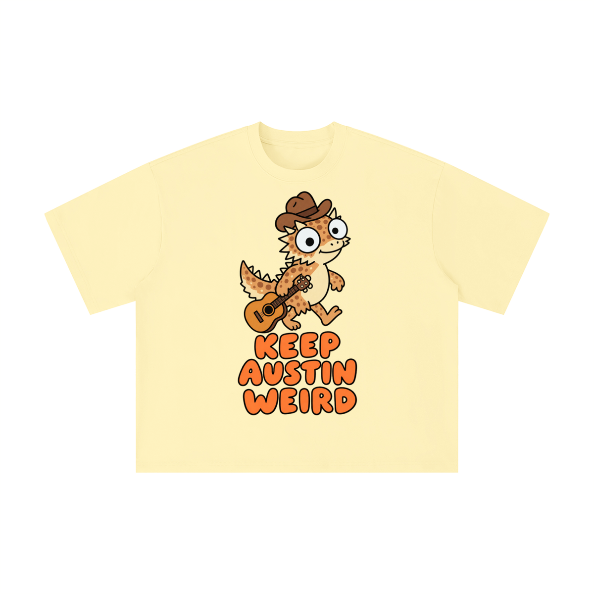 Keep Austin Weird Horned Lizard Guitar Tee – Funny Texas Cowboy Shirt