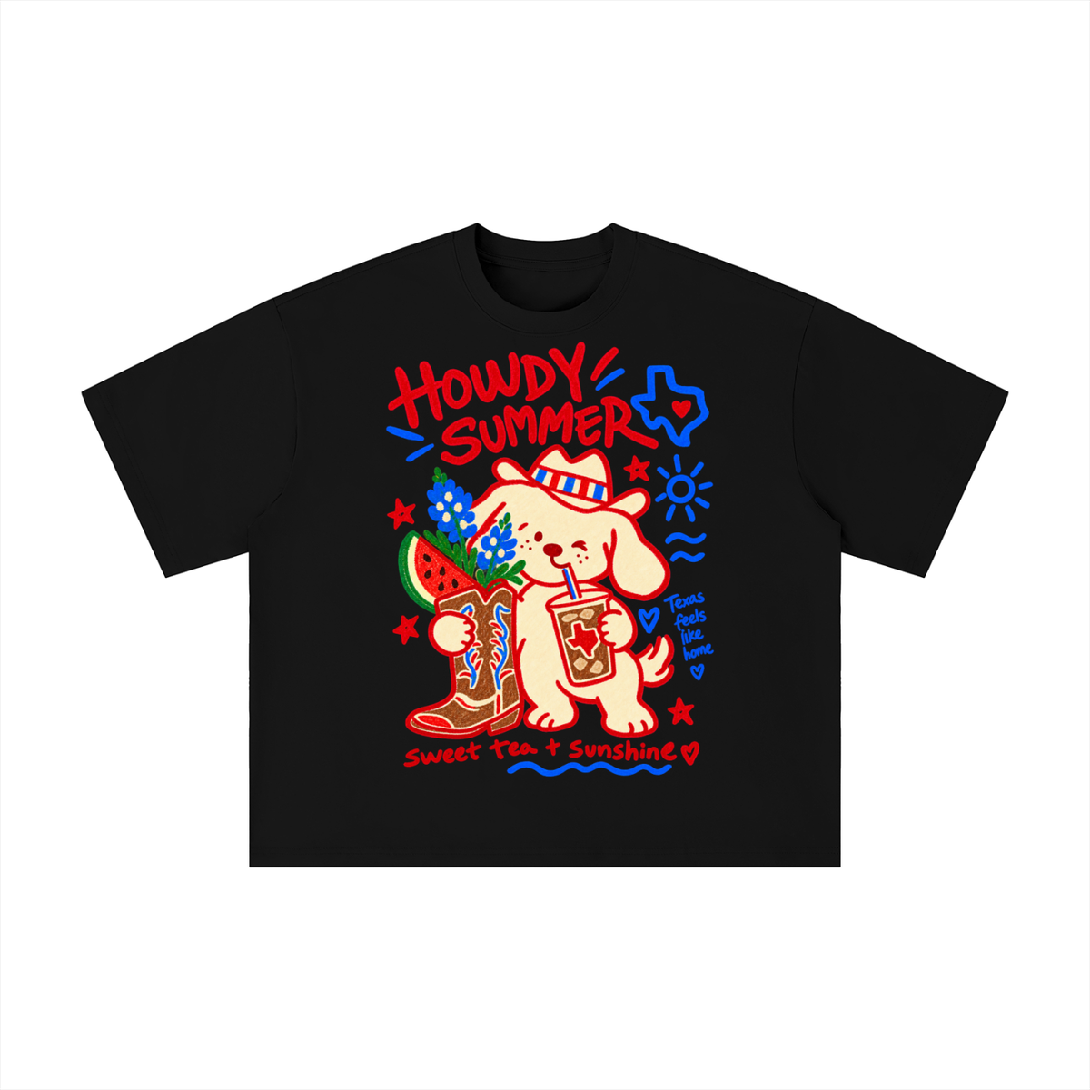 Howdy Summer Texas Puppy Graphic Tee