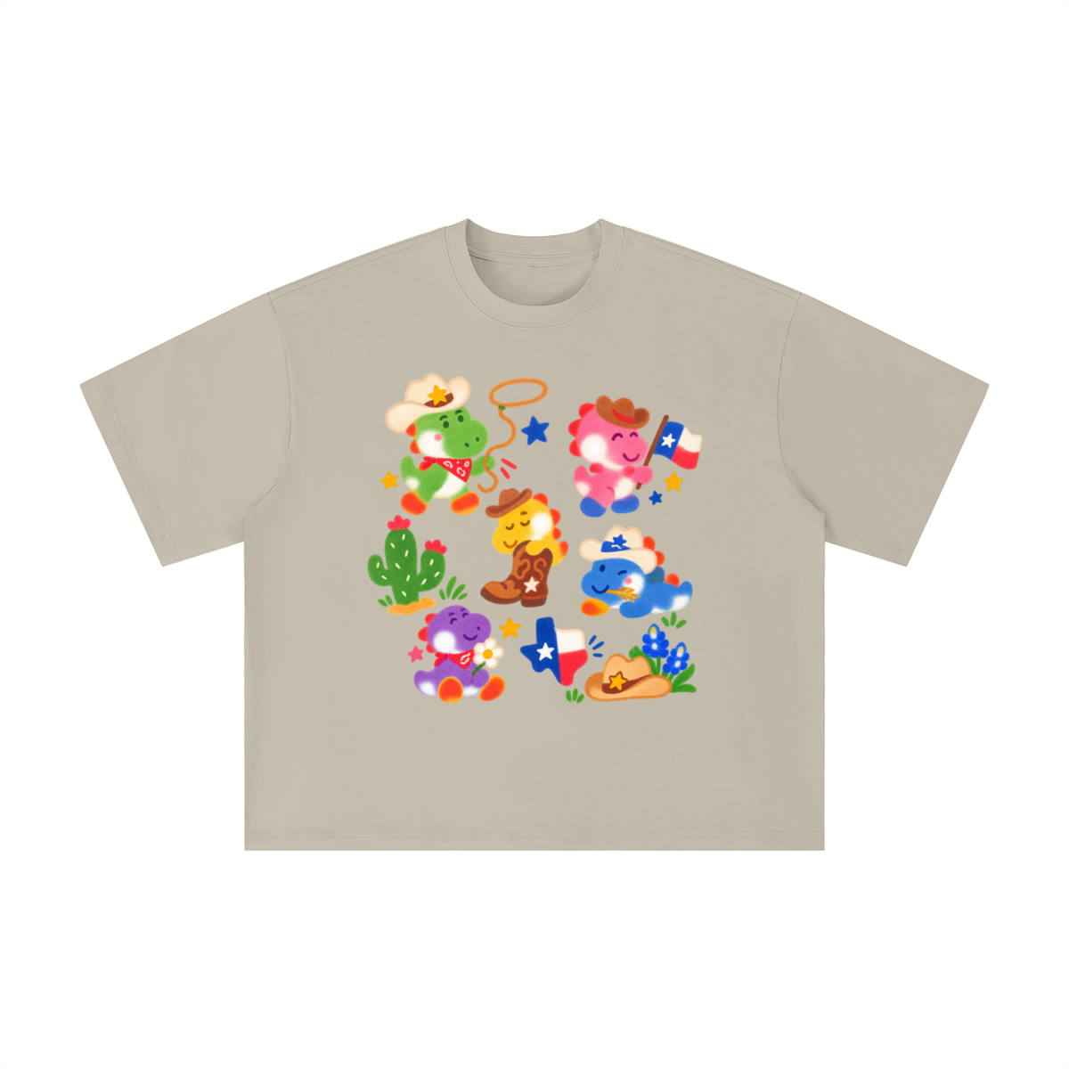 Texas Cowboy Dino Crew Graphic Tee