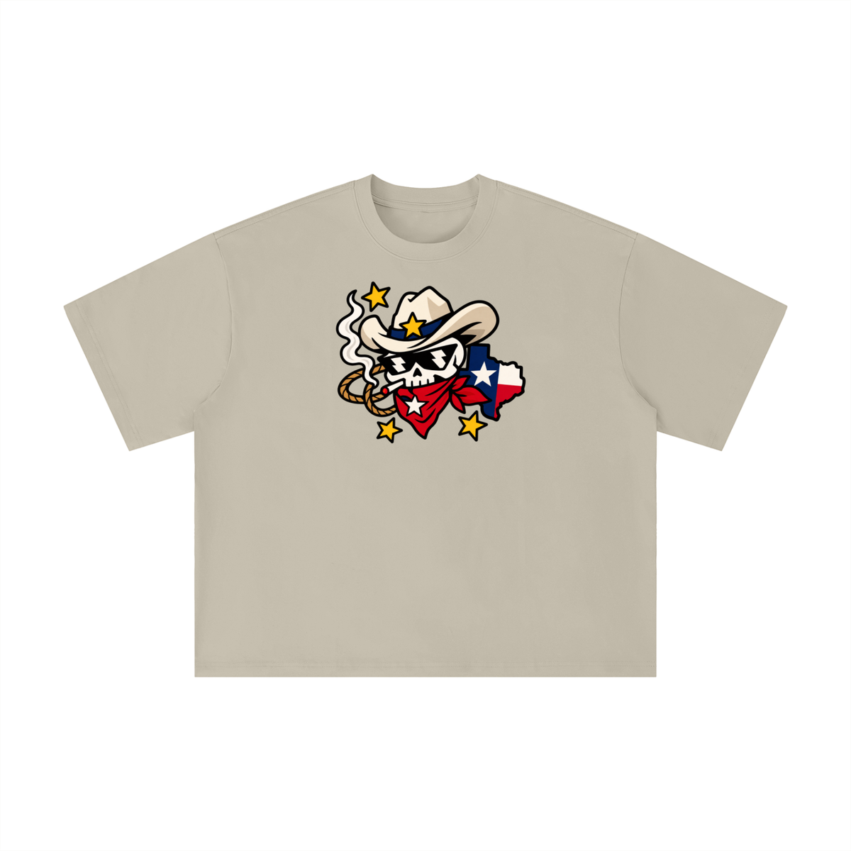 Texas Outlaw Skull Cowboy Graphic Tee