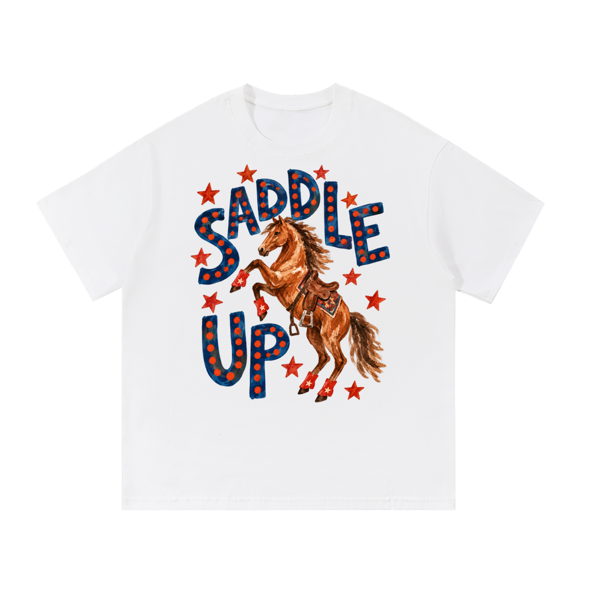 Saddle Up Vintage Western Marquee Graphic Tee
