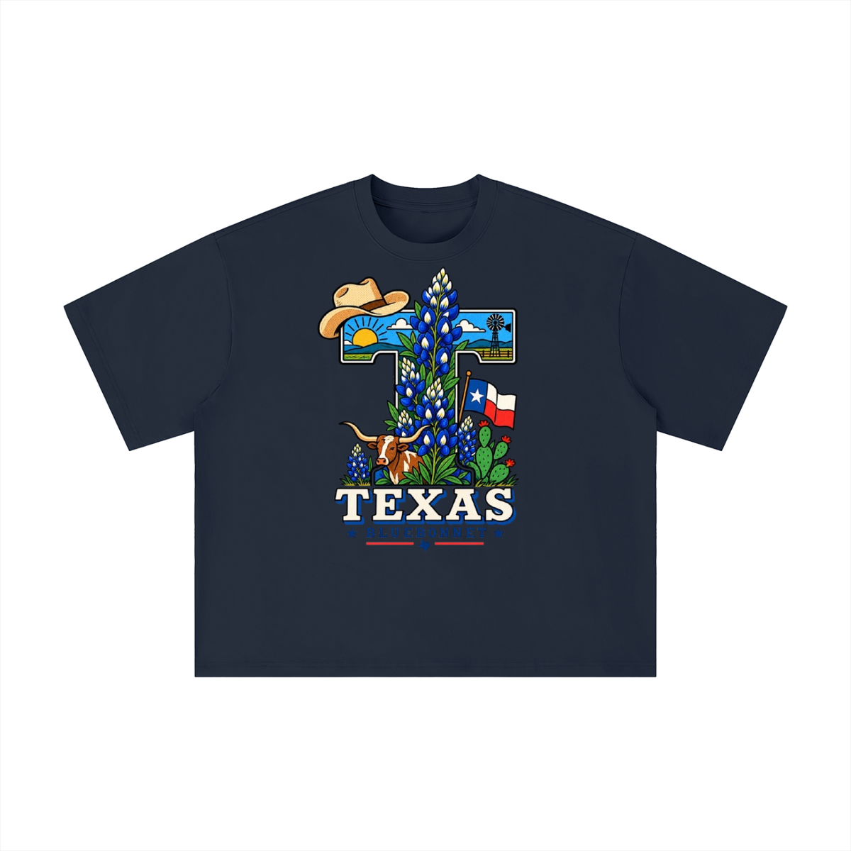 Texas Bluebonnet Longhorn Graphic Tee