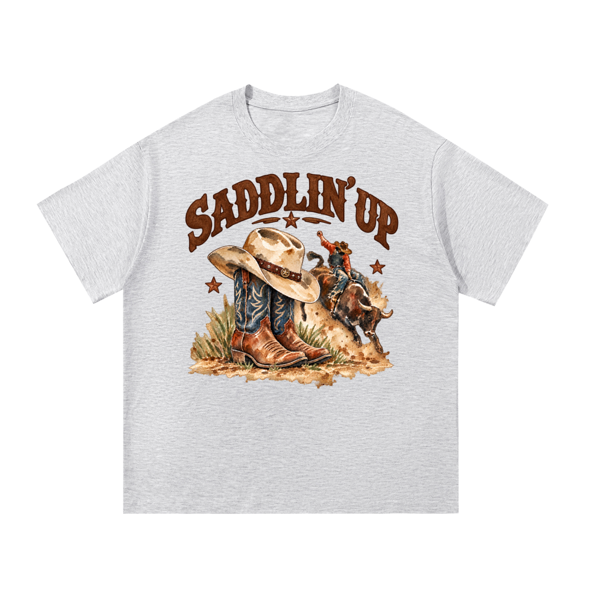 Saddlin’ Up Texas Bull Riding Graphic Tee