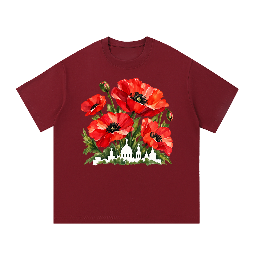 Georgetown Red Poppy Watercolor Graphic Tee