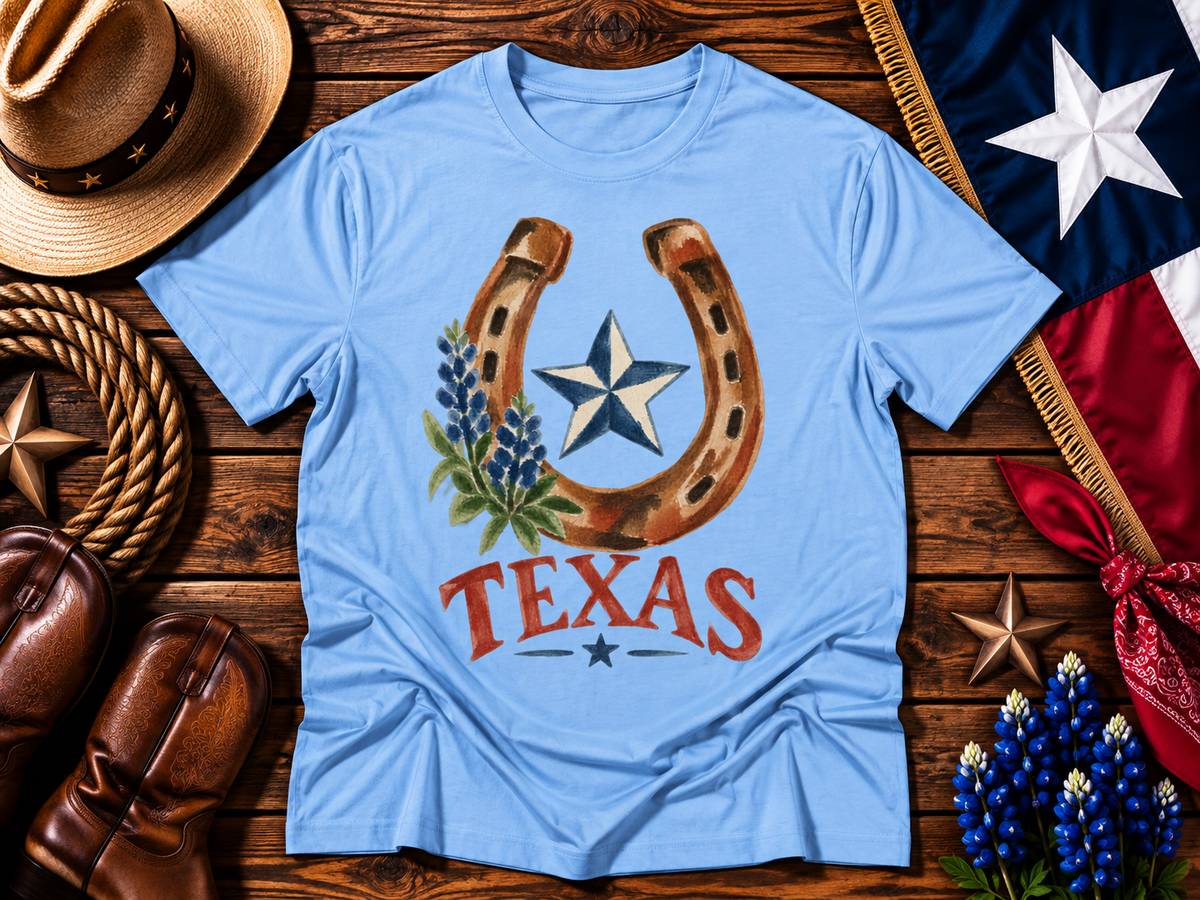Vintage Texas Good Luck Horseshoe Graphic Tee
