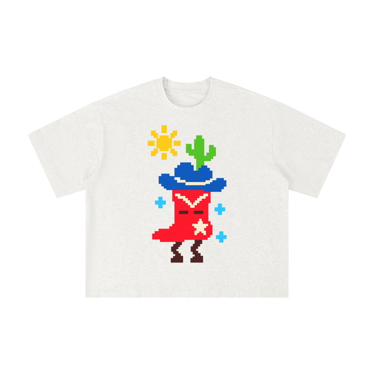 Pixel Texas Cowboy Boot Graphic Tee