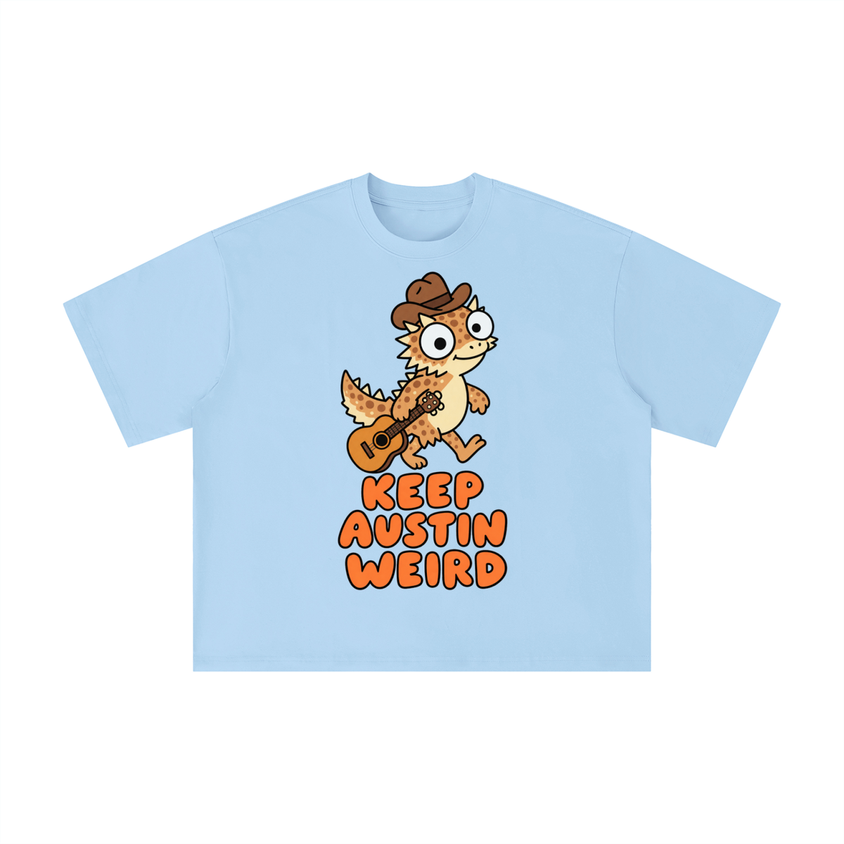 Keep Austin Weird Horned Lizard Guitar Tee – Funny Texas Cowboy Shirt