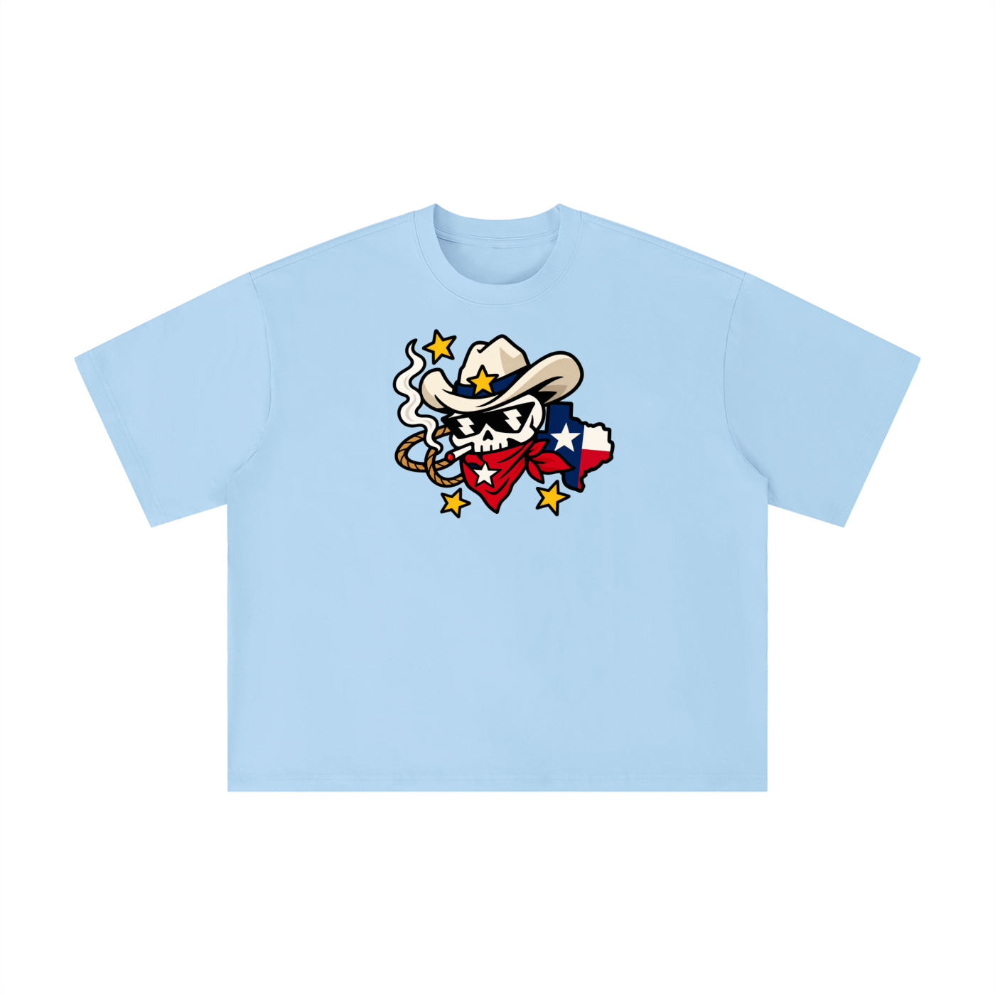 Texas Outlaw Skull Cowboy Graphic Tee