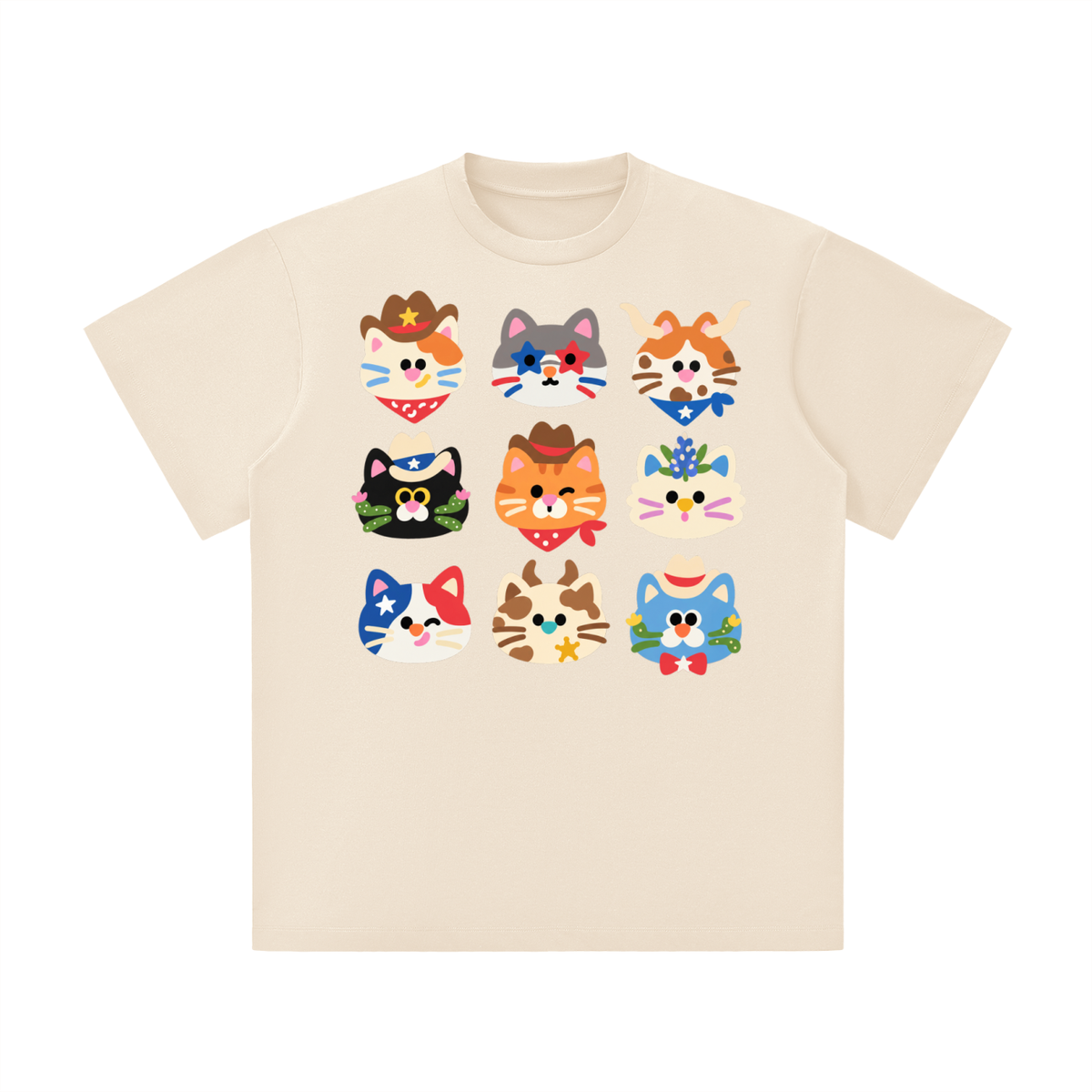 Texas Cowboy Cat Crew Graphic Tee