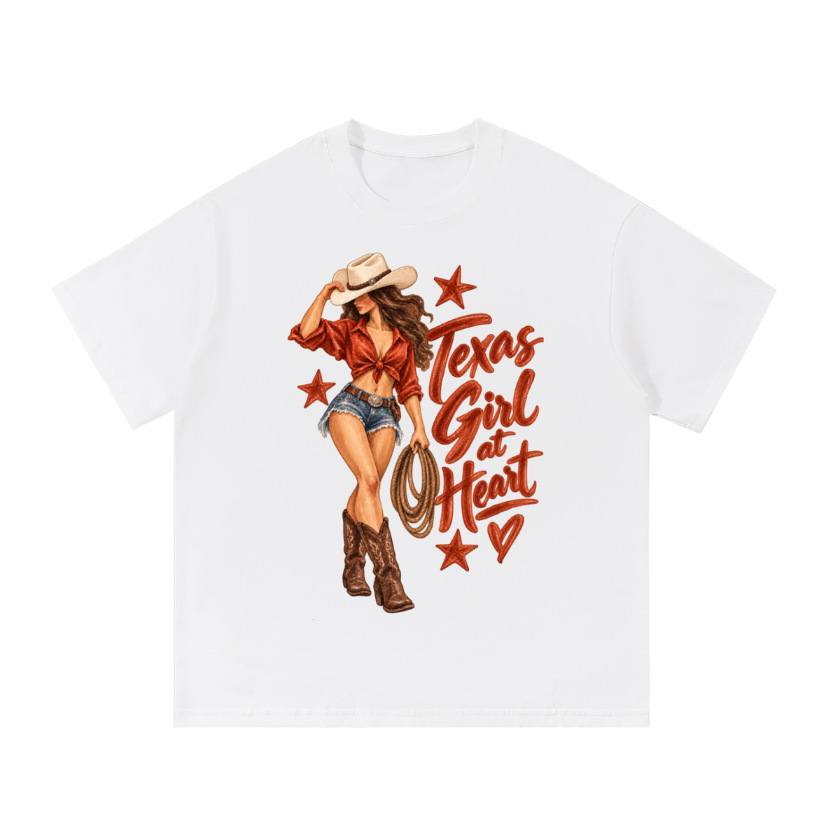Texas Girl at Heart Cowgirl Graphic Tee