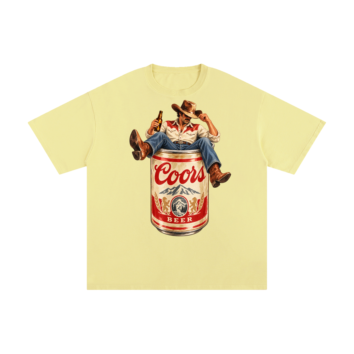 Vintage Coors Cowboy Beer Can Graphic Tee