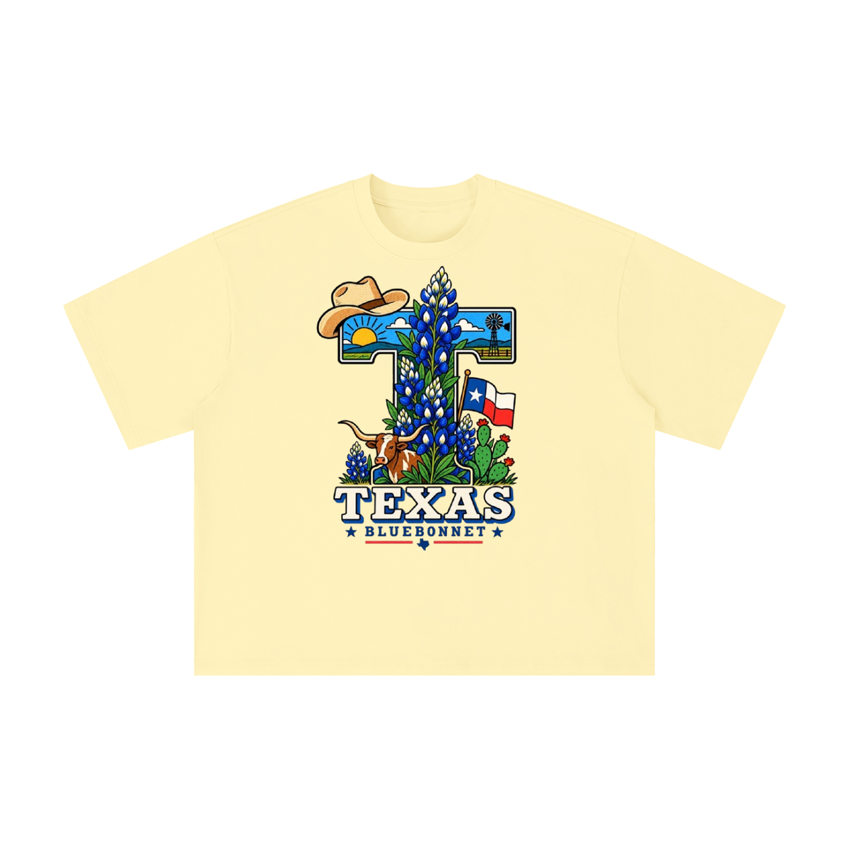 Texas Bluebonnet Longhorn Graphic Tee