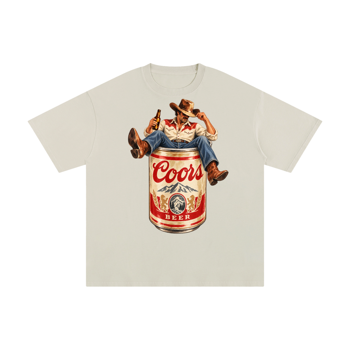 Vintage Coors Cowboy Beer Can Graphic Tee