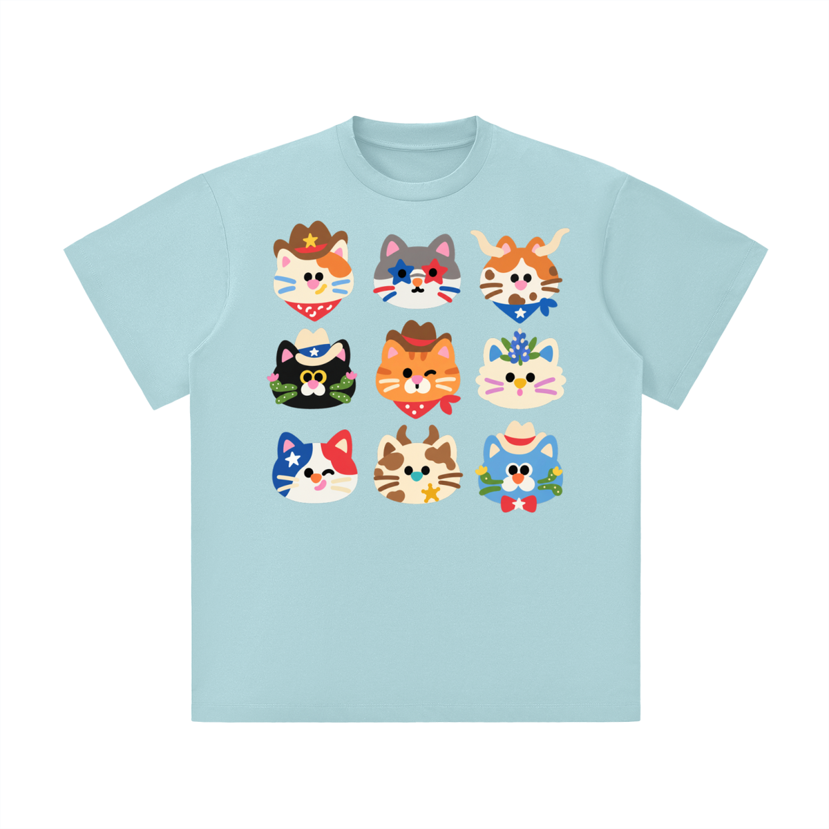 Texas Cowboy Cat Crew Graphic Tee