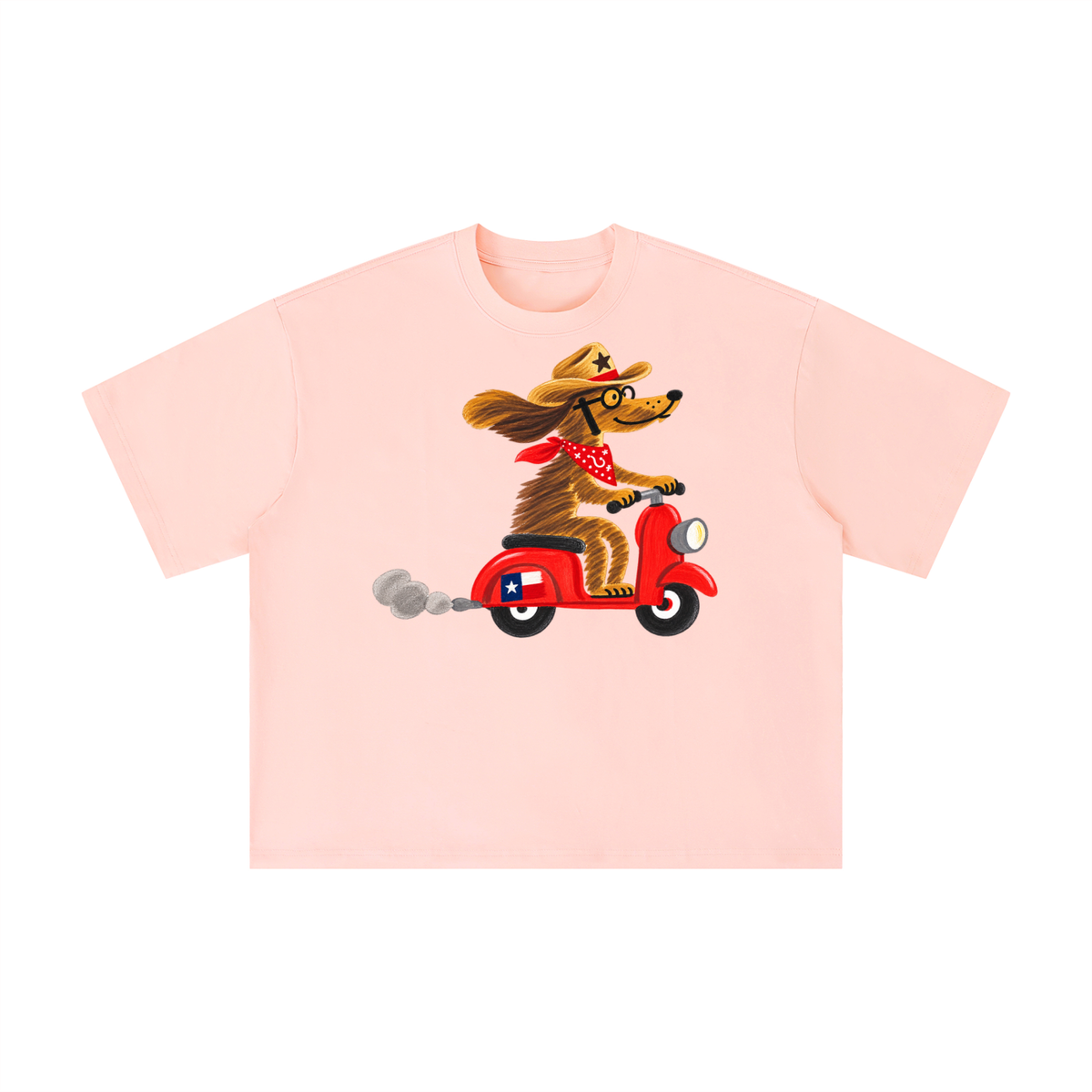Texas Cowboy Scooter Dog Graphic Tee
