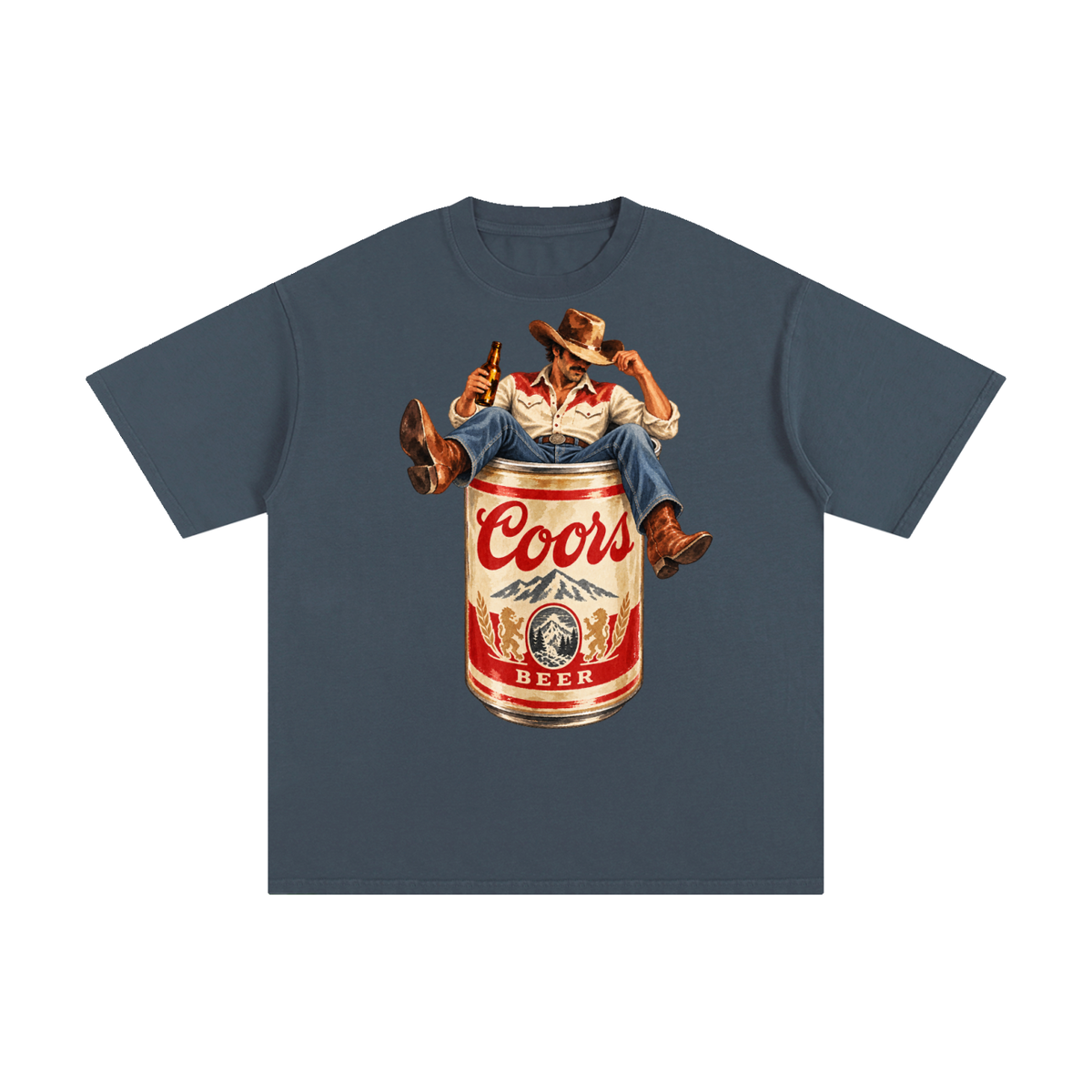Vintage Coors Cowboy Beer Can Graphic Tee