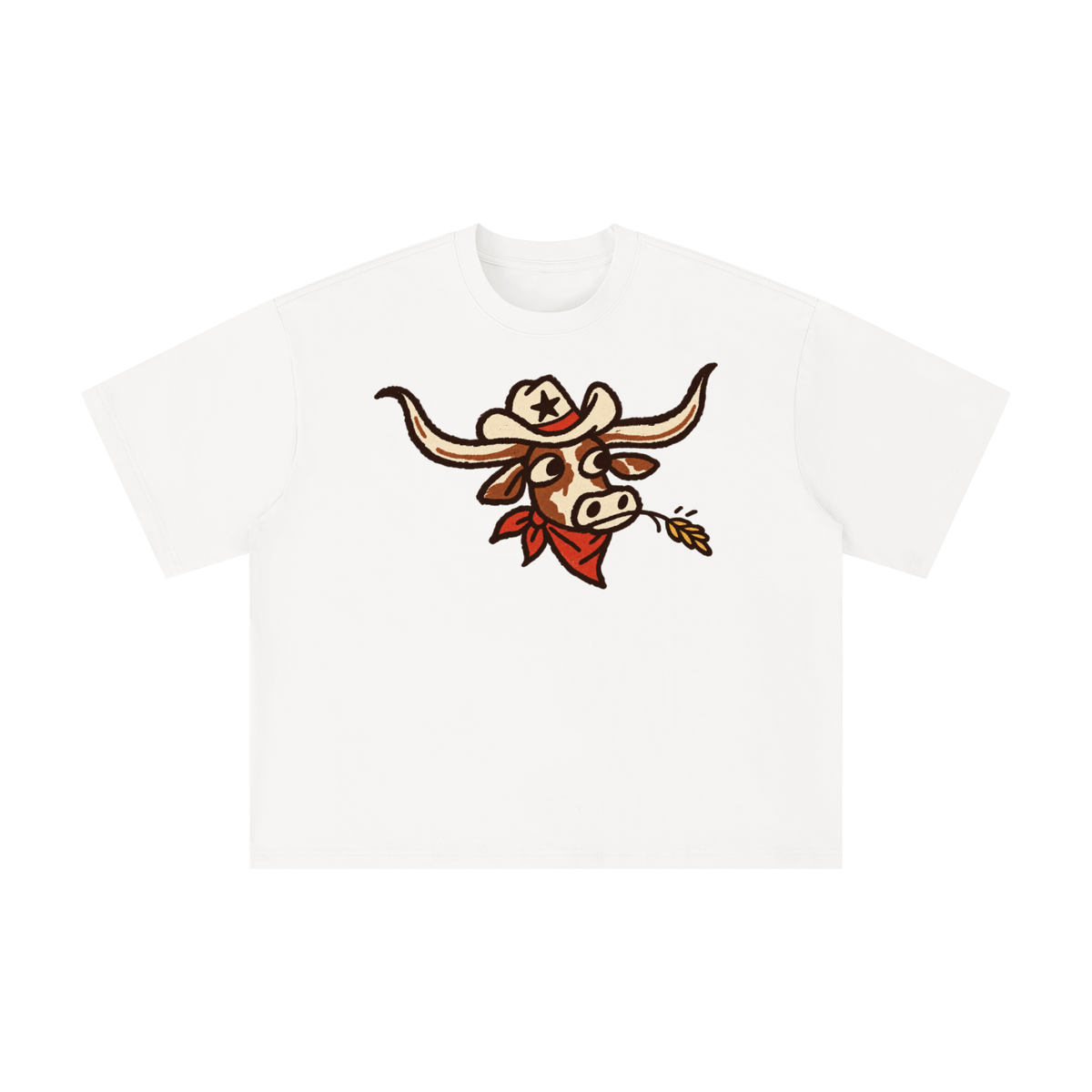 Texas Longhorn Cowboy Doodle Graphic Tee