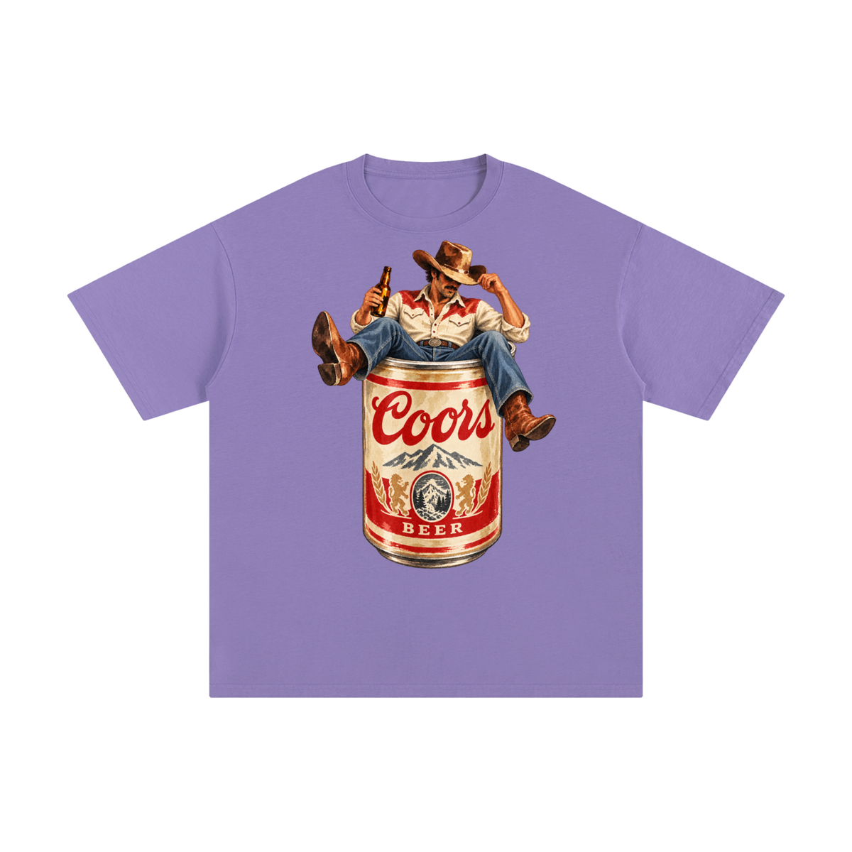 Vintage Coors Cowboy Beer Can Graphic Tee