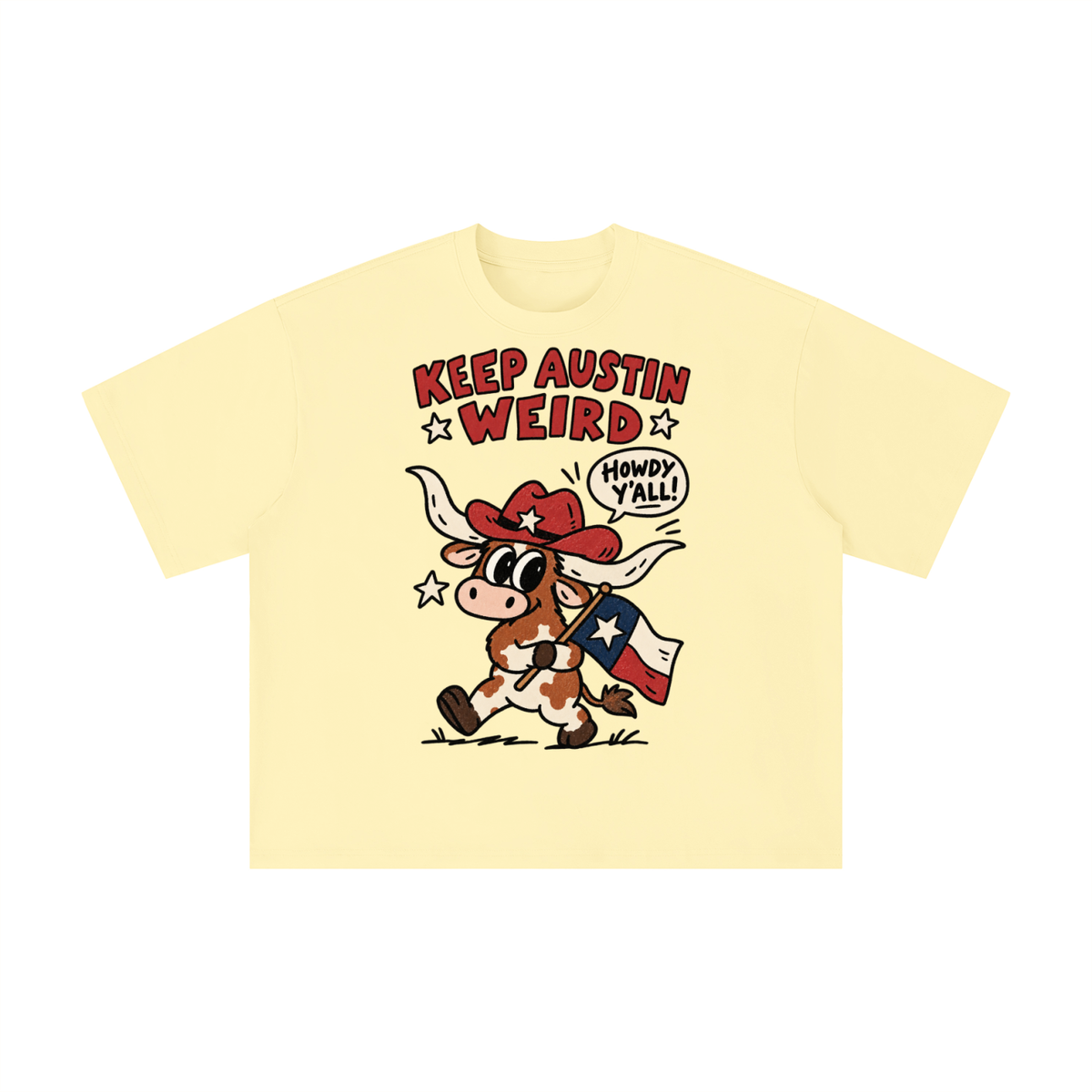 Keep Austin Weird Longhorn Cowboy Tee – Texas Howdy Y’all Graphic Shirt