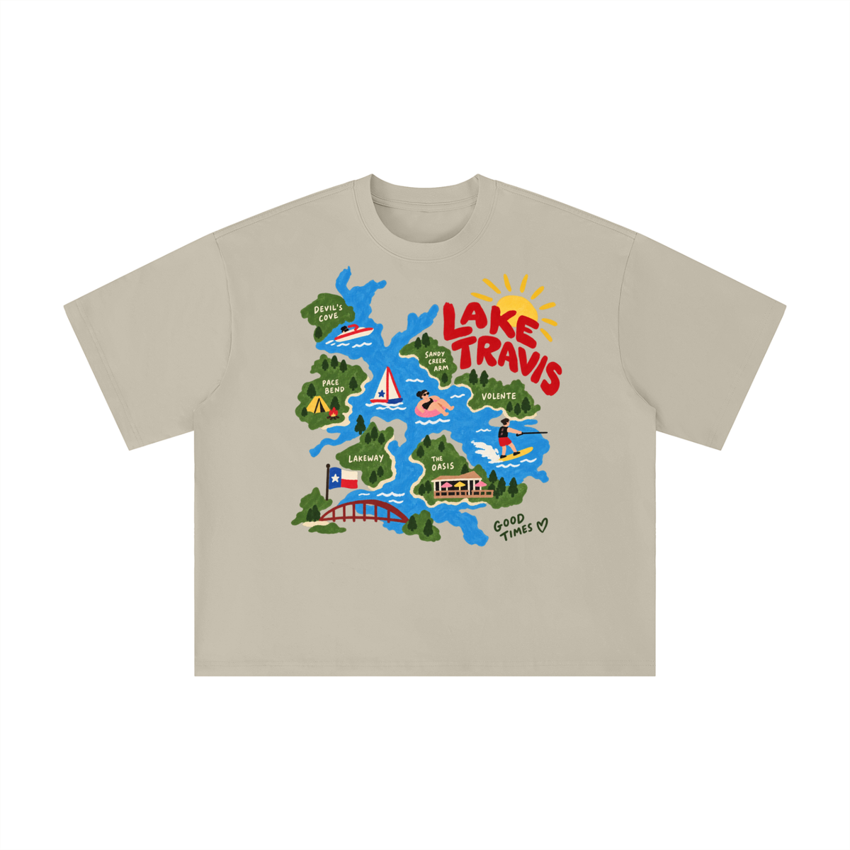 Lake Travis Good Times Vintage Texas Tee