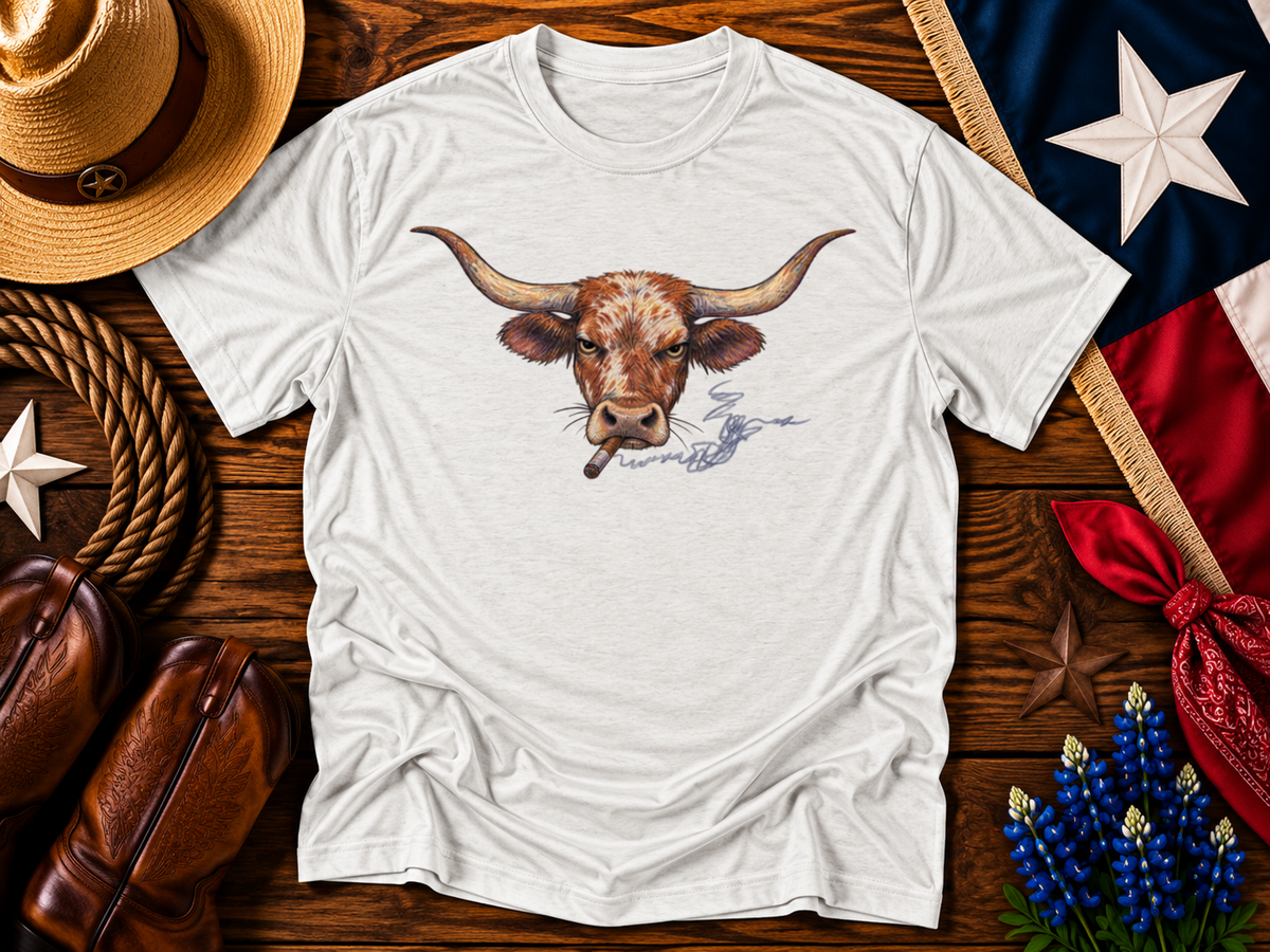 Texas Longhorn Cigar Graphic T-Shirt