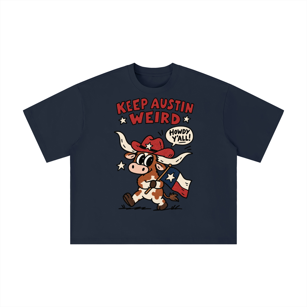 Keep Austin Weird Longhorn Cowboy Tee – Texas Howdy Y’all Graphic Shirt