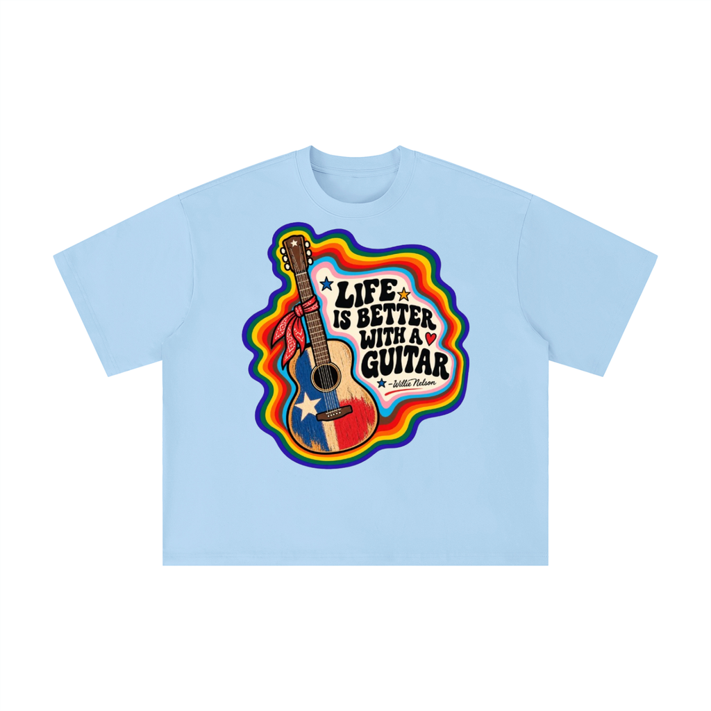 Life Is Better With a Guitar Willie Nelson Texas Tee