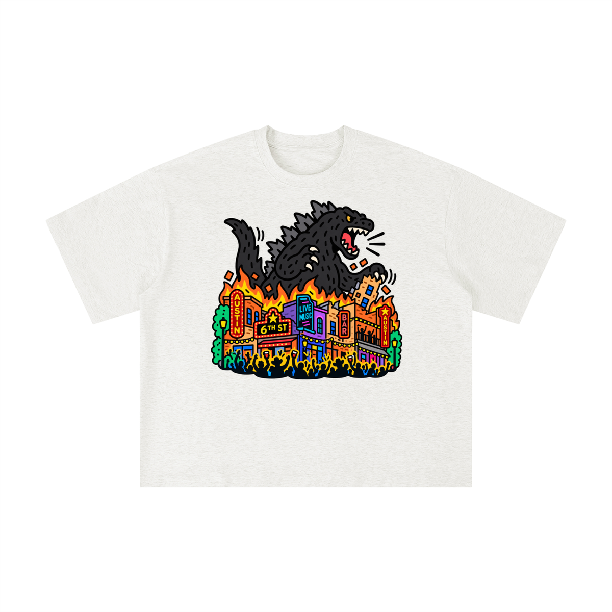 Austin 6th Street Kaiju Monster Graphic Tee