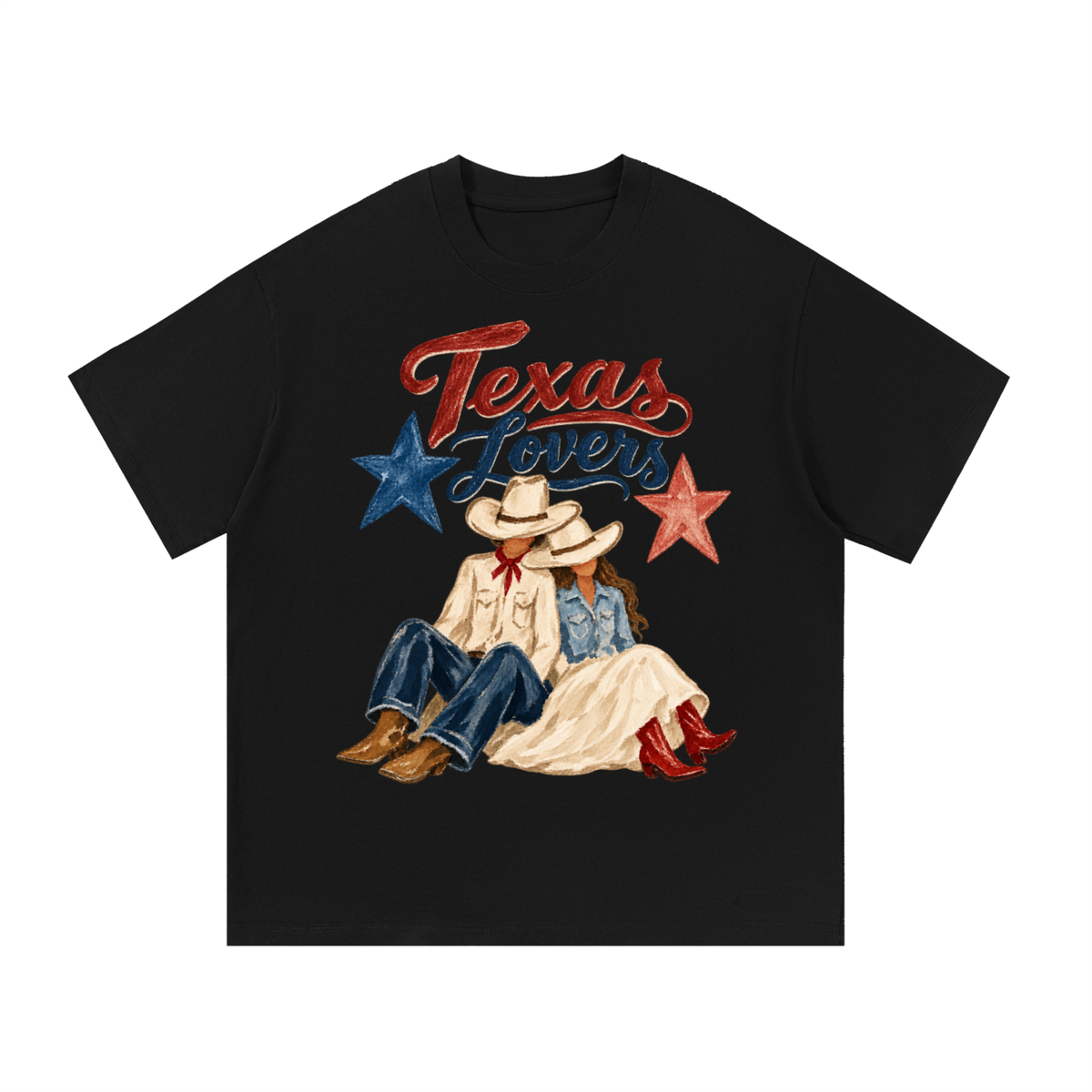 Texas Lovers Western Couple Graphic Tee