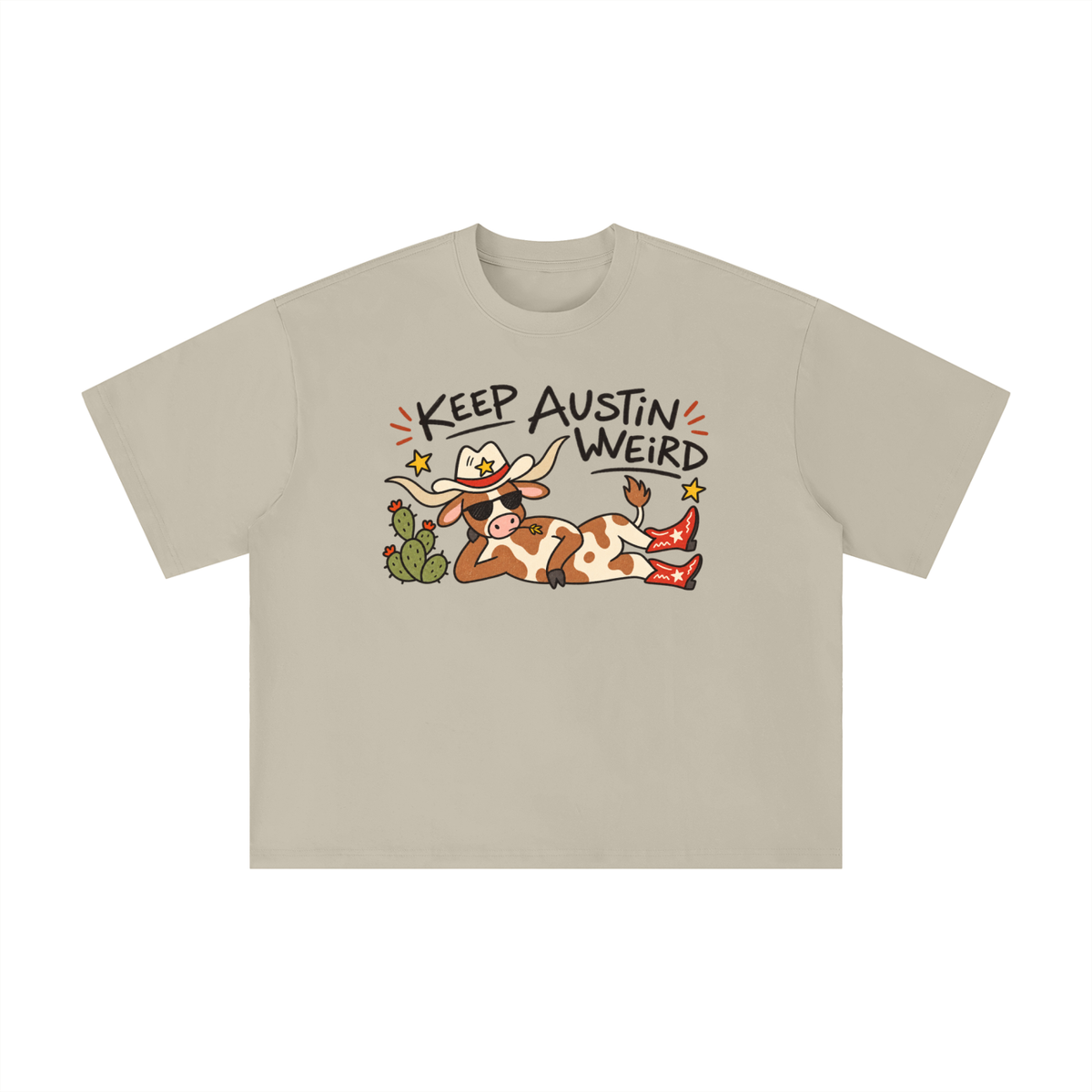 Keep Austin Weird Longhorn Cowboy Graphic Tee