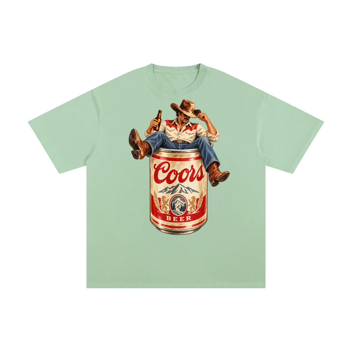 Vintage Coors Cowboy Beer Can Graphic Tee