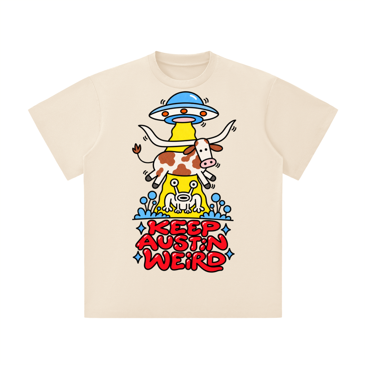 Keep Austin Weird UFO Longhorn Tee