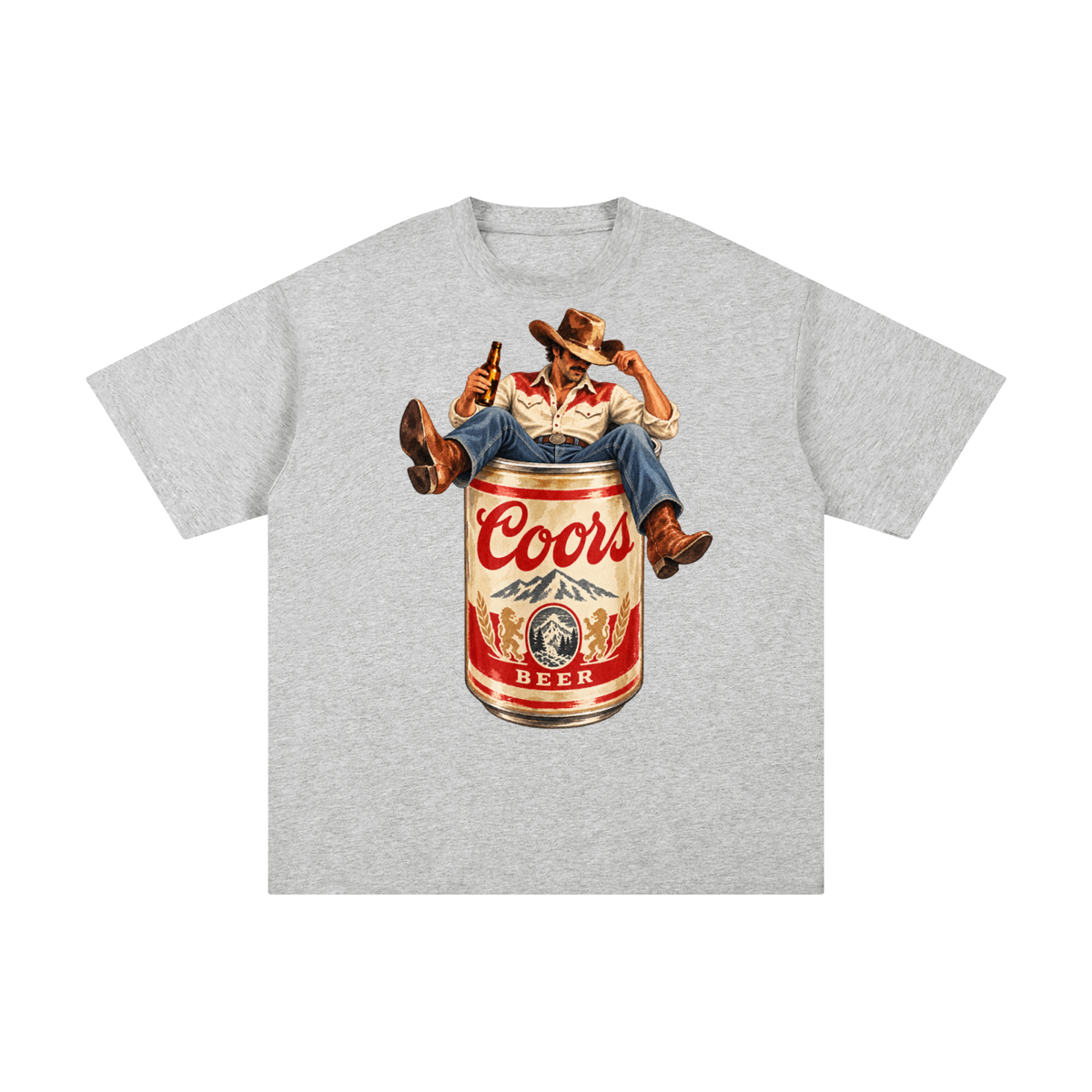 Vintage Coors Cowboy Beer Can Graphic Tee