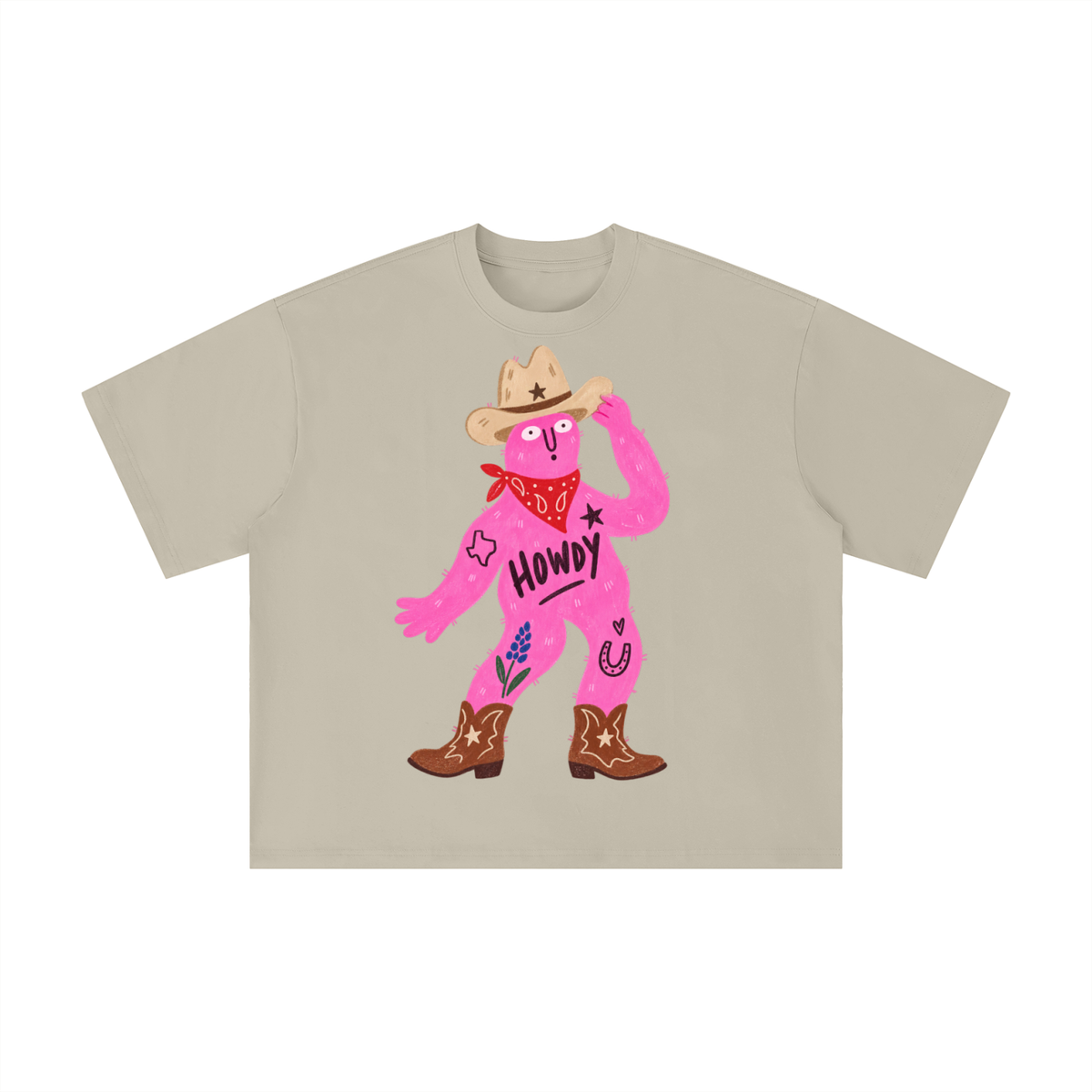 Howdy Texas Cowboy Character Graphic Tee