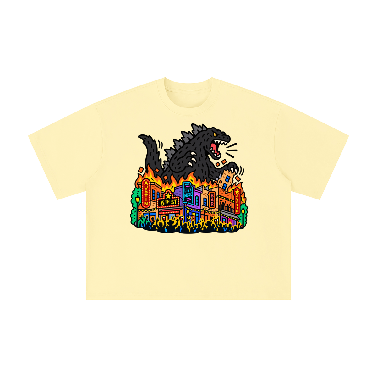 Austin 6th Street Kaiju Monster Graphic Tee