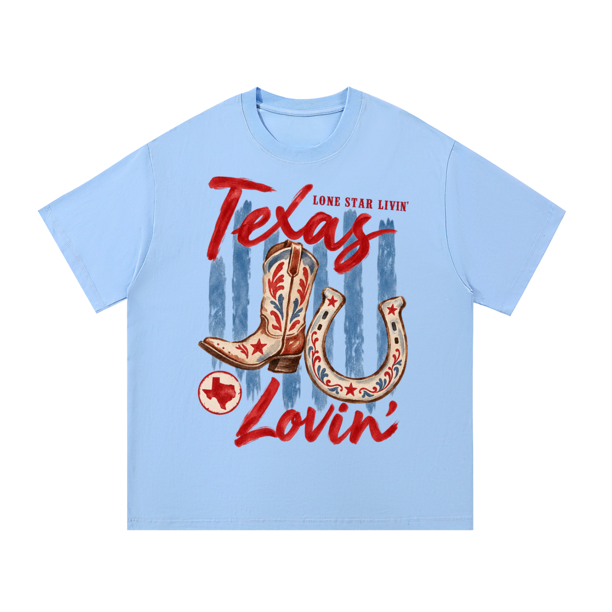 Texas Lovin’ Western Boots & Horseshoe Vintage T-Shirt