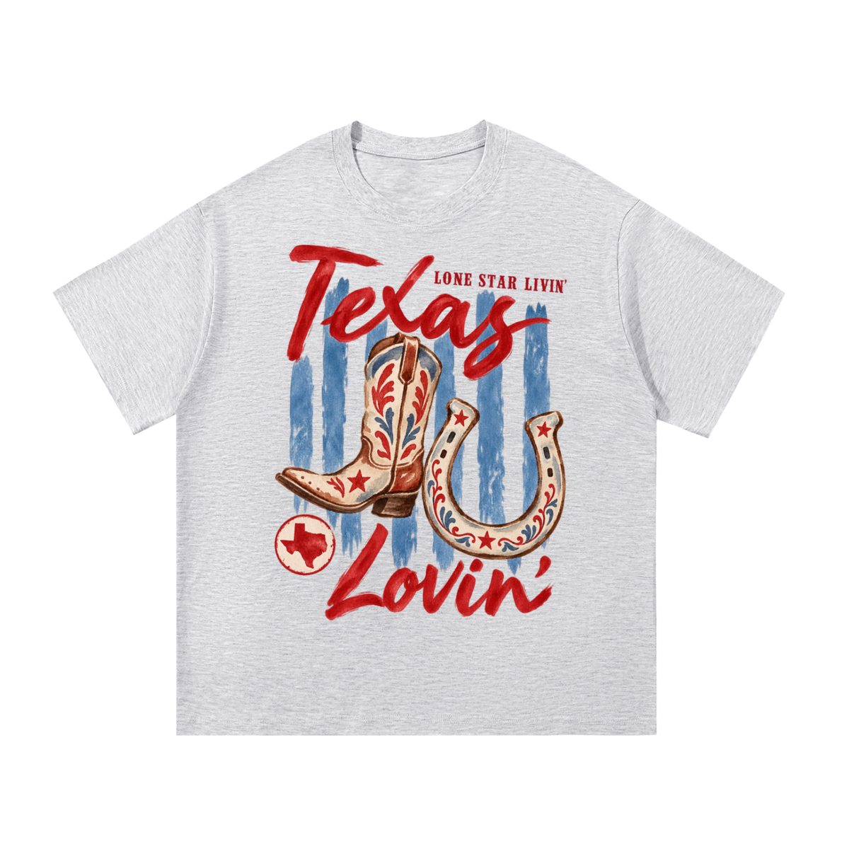 Texas Lovin’ Western Boots & Horseshoe Vintage T-Shirt