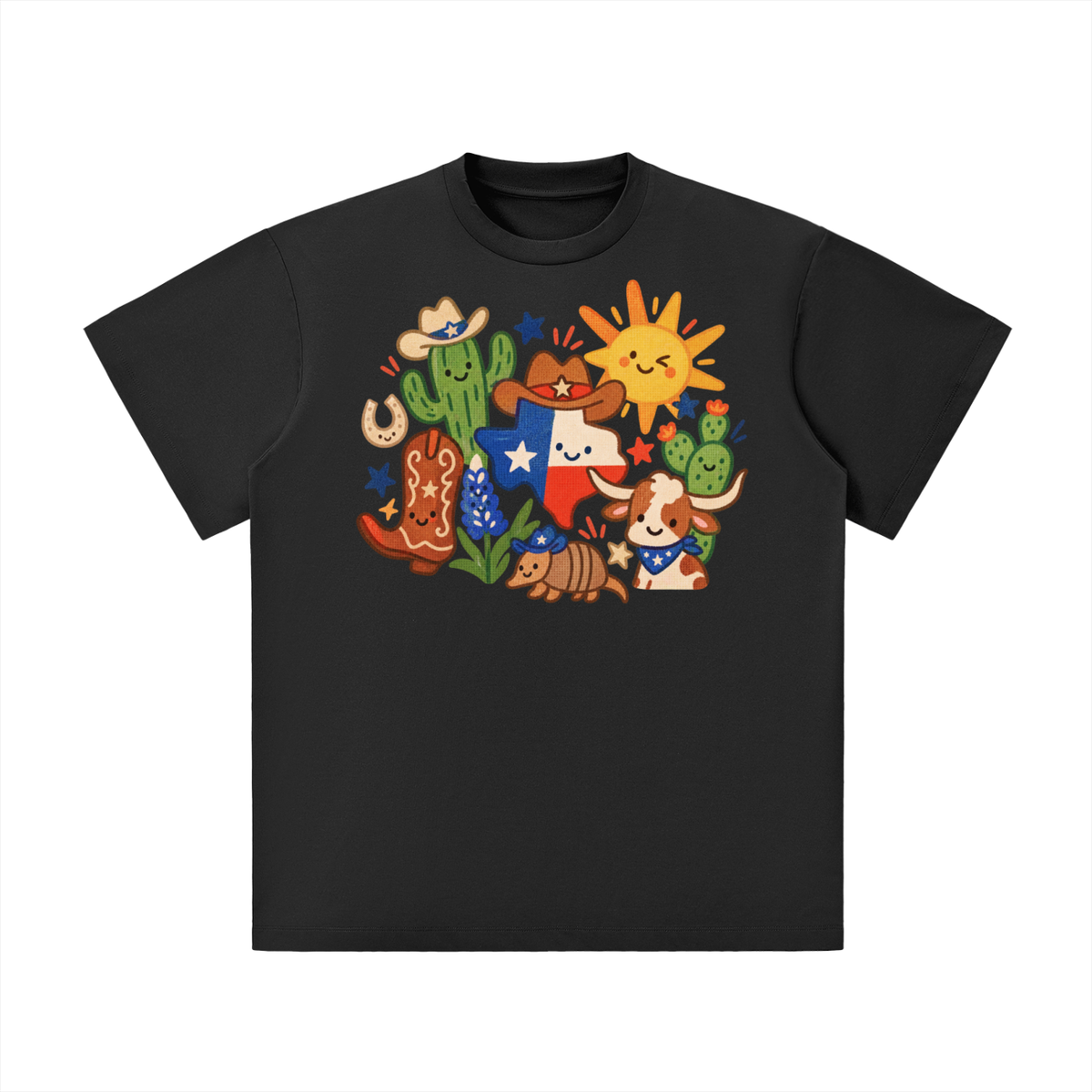 Cute Texas Icons Western Graphic Tee