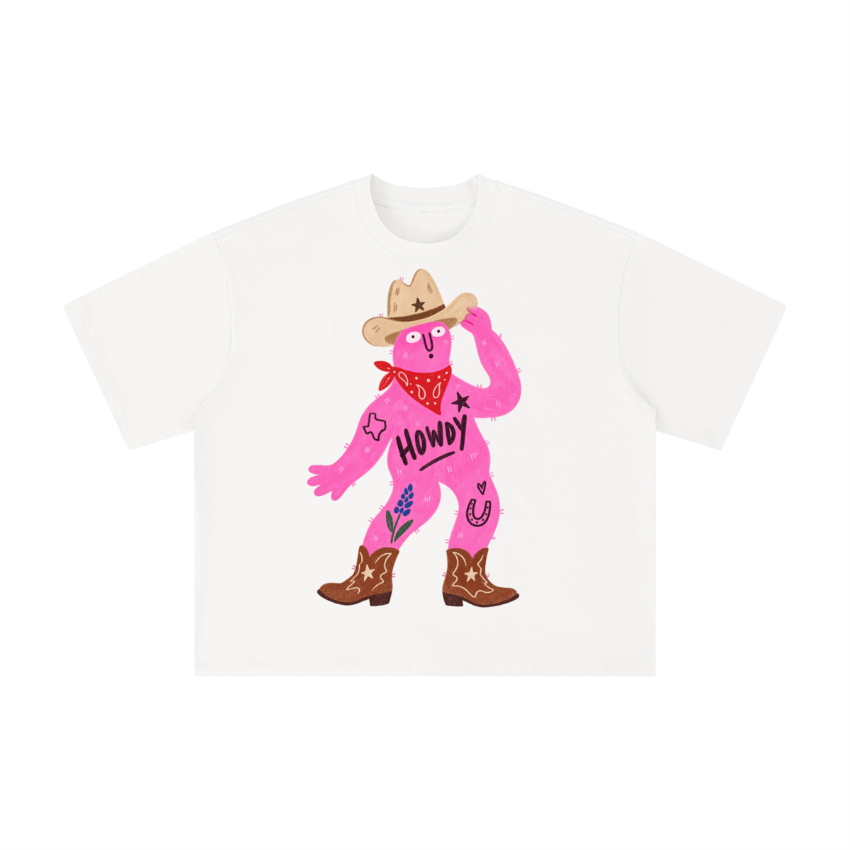 Howdy Texas Cowboy Character Graphic Tee