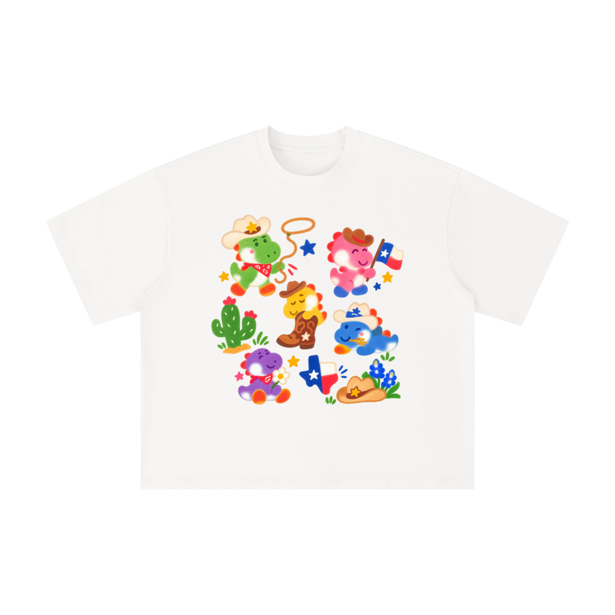 Texas Cowboy Dino Crew Graphic Tee