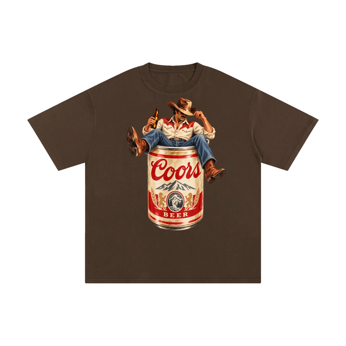 Vintage Coors Cowboy Beer Can Graphic Tee