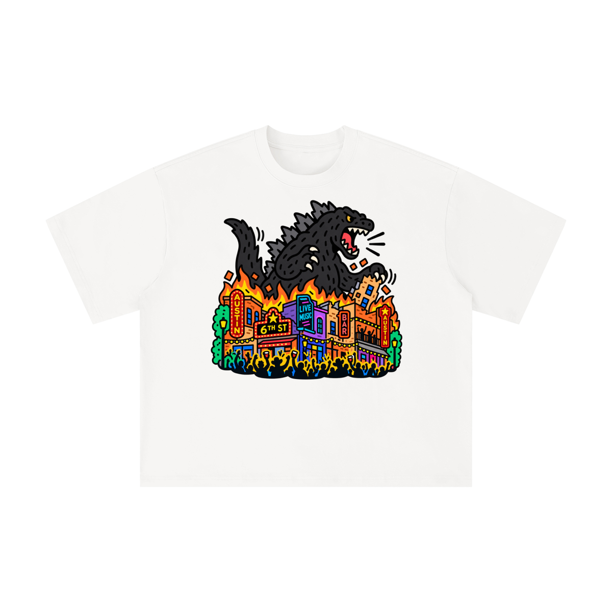 Austin 6th Street Kaiju Monster Graphic Tee