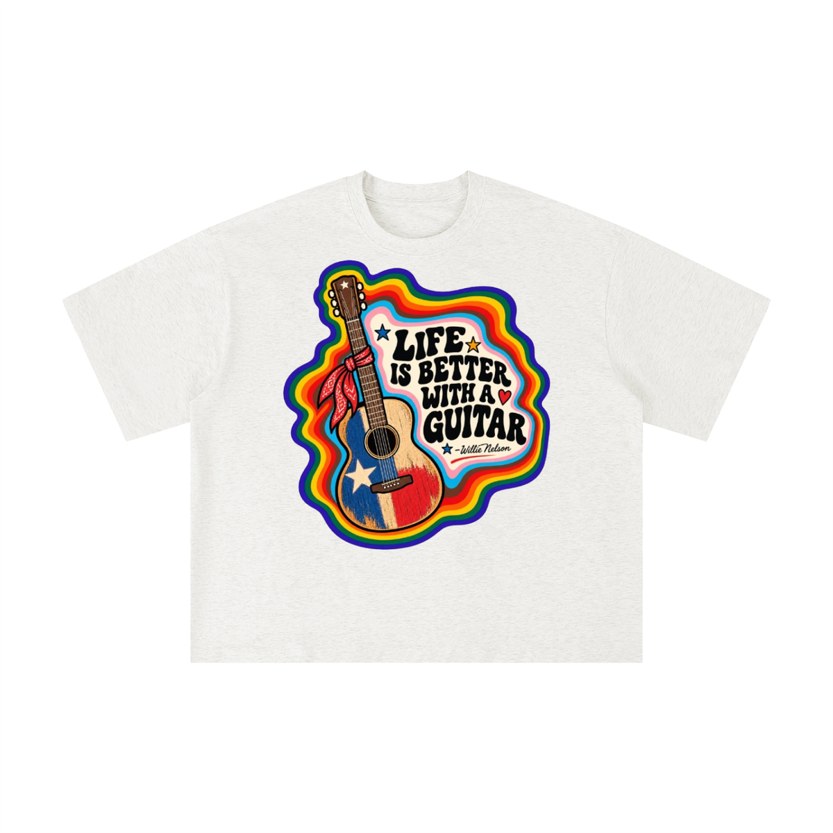 Life Is Better With a Guitar Willie Nelson Texas Tee