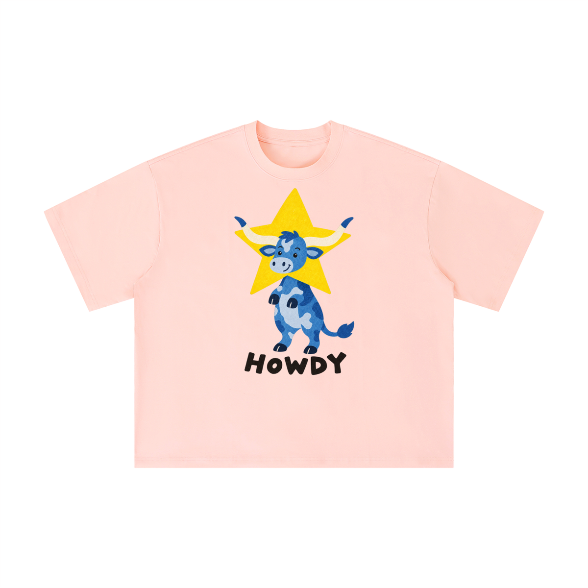 Howdy Blue Longhorn Texas Tee