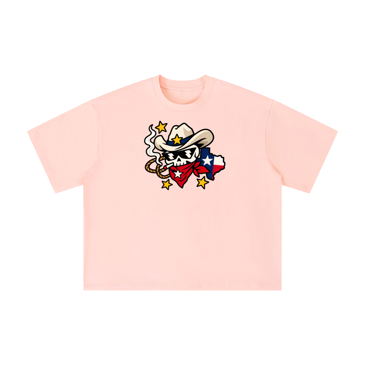 Texas Outlaw Skull Cowboy Graphic Tee